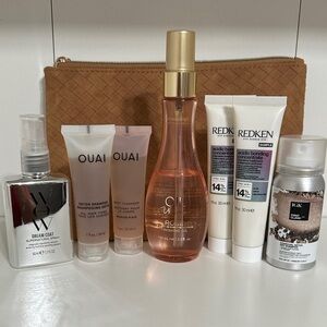 Hair Care and Styling Set with Brown Pouch